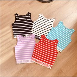 Sexy Women Summer Crop Tops Sleeveless Short Cotton U Collar Knitted Bar Gym Tank Top 220325