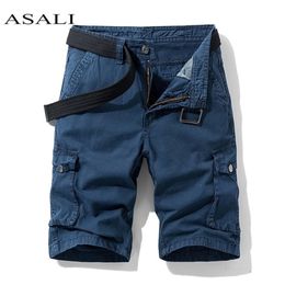 Summer Cargo Shorts Military Cotton Casual Male Cargo Army Camouflage Shorts Men Loose Work Short Pants Overalls Trousers 210322