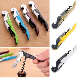 Wine Opener Stainless Steel Corkscrew Knife Bottle Cap tainless Steel Corkscrew Bottle Openers Candy Colour Multi-Function BBB15445