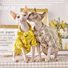 Sphynx Cat Shirt Summer Thin Skates Hairless Dress Short Feet Clothes Outfits Pet Clothing Costumes234i