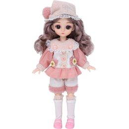 females dolls UK - BJD Doll 16 Ball Jointed Fashion Full Set Up With Beautiful Clothes Soft Wig Vinyl Head Female Body For Girl Gift ChildrenToys 220701
