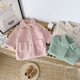 Fast ship autumn and winter children's wear children's wear girls alpaca long coat children's coat LJ201130