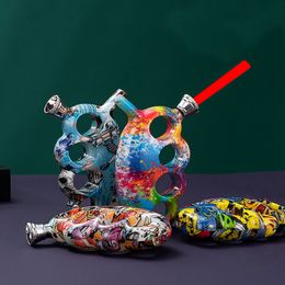 More Colourful Smoking ABS Plastic Bubbler Philtre Pipes Finger Ring Handpipes Waterpipe Portable Styles Dry Herb Tobacco Preroll Bowl Cigarette Holder DHL Free