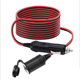 Car Cigarette Lighter 3m 12v/24v Extension Cable Power Cord Socket Plug Female Seat With Dust CoverCarCar