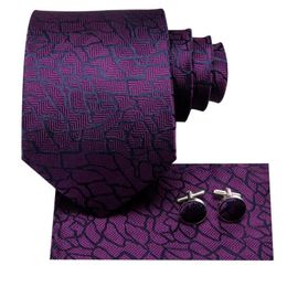 Bow ties Designer Hi-Tie Designer Purple Novelty Wedding Tie per uomini Handky Buccink Gift da uomo Mens Fashion Business Party Dropshippingbow Bow Bow Bow Bow