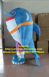 Mascot doll costume Cool Blue Dolphin Porpoise Dophins Delphinids Sea Hog Whale Cetacean Mascot Costume With Clear Bright Eyes No.4798 Free