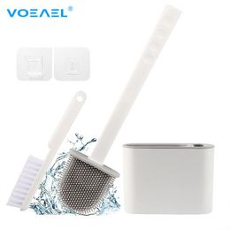 Silicone Bristles Toilet Brush Drying Holder with Small for Bathroom Urinal Deep Cleaning Tool Wall Mounted WC Accessories 220511