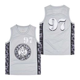 Movie Film Basketball Blank 97 Bad Boys Jerseys 1997 Retro Hip Hop For Sport Fans Pure Cotton Embroidery And Stitched HipHop Uniform Breathable Team Color Grey