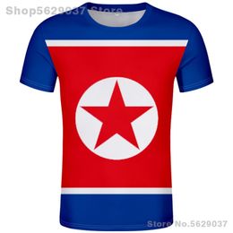 NORTH KOREA t shirt diy free custom made name number prk t-shirt nation flag kp korean country DPRK college print po clothing 220702