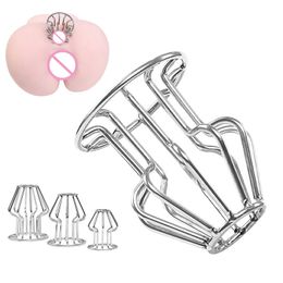 Hollow Anal Plug Stainless Steel Butt For Women Men Anus Shower Vagina Spreader sexy Toys Metal Dildo Big Buttplug