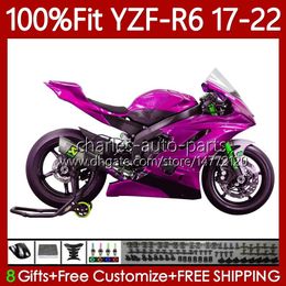 Injection Fairings For YAMAHA YZF600 YZF R6 R 6 600 CC YZFR6 17 18 19 2020 2021 2022 Body 119No.198 YZF-R6 Light Rose 2017-2022 YZF-600 2017 2018 2019 20 21 22 OEM Bodywork