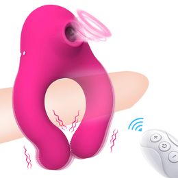 Cock Ring Vibrator Penis Clitoral Stimulation Couple Ringssexy Toys for Man Clit Sucker Tongue Licking Remote Control