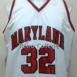 Xflsp Mens 32 Joe Smith Maryland Terrapins White Basketball Jersey Custom any Number and name Jerseys stitched embroidery