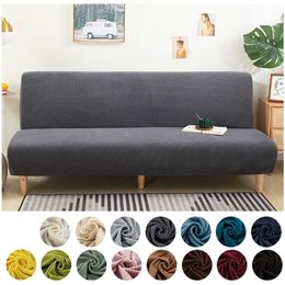 15 Colour Polar Fleece Sofa Bed Cover Armless Foldding Couch Bench Slipcover Covers X Z D Size For Home el 220617