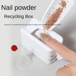 Manicure Powder Recycling Storage Box Other Items Portable Infiltration Powders Container White Double Layer French Powder Boxes Nail Tool