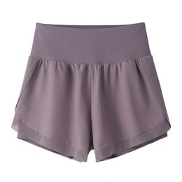 LU-DS124 Womens Yoga Outfits High Waist Cheerleaders Shorts Exercise Fitness Wear Short Pants Girls Running Elastic Pants Sportswear Prevent Wardrobe Culotte