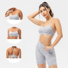 New Womens Yoga Bra Camouflage Printing y Beauty Back Sport Underwear Running Fitness Sports Bras for Lady Exercise Top