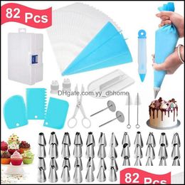 Baking Pastry Tools Bakeware Kitchen Dining Bar Home Garden Cake Reusable Icing Pi Nozzles Set Bag Diy Decorati Dhn9X