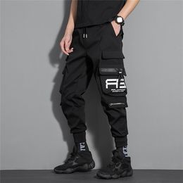 Men's Pants Streetwear Harem Side Pockets Ankle Length Men Fashion Cargo Trousers Harajuku Joggers 220826