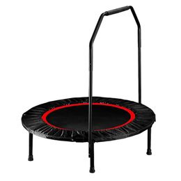 exercise trampoline UK - Foldable Mini Trampoline Fitness Rebounder with Foam Handle Jumping Exercise Trampoline for Kids Adults Indoor House Play243N