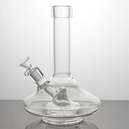 quality bongs Canada - 8 inches straight tube hookah transparent bong with big belly round bottom and high quality borosilicate glass