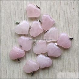 Arts And Crafts Natural Rose Quartz Stone Heart Charms Pendants Fit Necklace Jewelry Making Drop Delivery 2021 Sports2010 Dhugb
