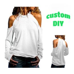 Women s Summer Custom DIY Strapless Sweater 3D Printing Casual Sexy Long sleeved Double shoulder Jacket Top 220704