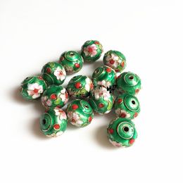 10pcs Cloisonne Filigree Pumpkin Lantern Beaded Wholesale Vintage Enamel Ethnic Accessories DIY Spacer Bodhi Buddha Bead Jewelry Making