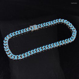 Chains Trend European And American Colour Epoxy Cuban Chain Necklace For Men Hip-Hop Fashion Women 12mm JewelryChains Heal22