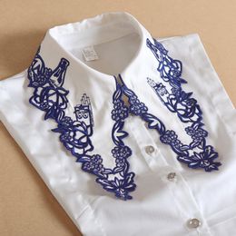 Bow Ties Flower Embroidery Fake Collar For Women 2022 Shirt Detachable Ladies Lace False Female Sweater DecorativeBow