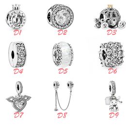 2023 S925 Sterling silver Jewellery Diy Beads with CZ Fits pandora Ale Charm For Pandoras Bracelets for women European blue Colour make Bracelet&Necklace Accessories