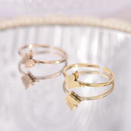 Butterfly Rings Stainless Steel 18K Gold Plated Ring Band Girls Woman's Ring wedding Fine Fashion Jewelry gift