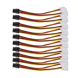 -Cabos de computador Conectores Molex 4 pinos para PCI-E 6 Adaptador de energia Adaptador conector de cabo WholesalEComputer