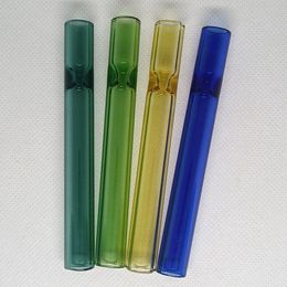 Glass Filter Tip Smoking Tobacco Herb Holder Tube Thick Pyrex OD 12mm One Hitter Handle Nail Pipe Reusable Rolling Tips Steamroller