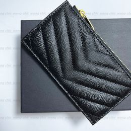 Top quality Genuine leather purses Luxury designer card holders Wallets men Original single Coin holder zipper Women Key Wallet ha251f