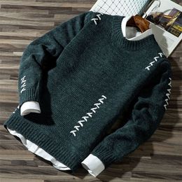 2020 Men's Casual Autumn Fashion Casual Strip Color Block Knitwear Jumper Pullover Sweater sale Material Cotton Mens Sweaters T200402