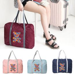 Duffel Bags Travel Bag Foldable Large Capacity Waterproof Handbag Cute Pattern Luggage Suitcases Portable Women's Side BagDuffel