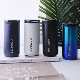 350ml/500ml Double Stainless steel 304 Coffee Mug Leak-Proof Thermos Travel Thermal Cup Thermosmug For Gifts 220509
