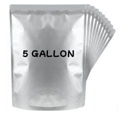 5 Gallon Aluminium Foil Bag for Food Storage Stand-Up Zipper Resealable Bags Heat Sealable Foods Storage Pouch