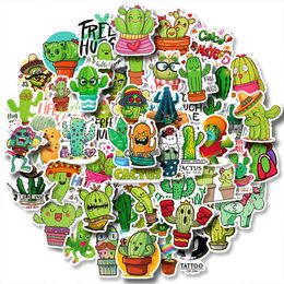 Pack of 50Pcs Wholesale Funny Cactus Stickers No-Duplicate Waterproof For Luggage Skateboard Laptop Notebook Water Bottle Car decals Kids Gifts