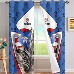 Curtain & Drapes Curtains For Living Room Puerto Rico Symbols Full Printing Thermal And Heat Insulating The Blackout CurtainCurtain
