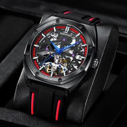 Wristwatches MARK FAIRWHALE Men Skeleton Automatic Mechanical Watch Quality Square Waterproof Luminous Fashion Art