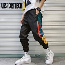 Jogger Men Cargo Pants Hip Hop Streetwear Casual Trousers High Street Elastic Waist Harem Techwear Multi 220325