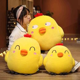 Pc Cm Cute Round Chicken Plush Toy Funny Cuddly Animal Chick Pillow For Girls Baby Doll Gift Presents J220704