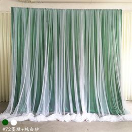 Party Decoration Wedding Backdrop Curtain Event Decor Customised Stage Background Ice Silk Drape With OrganzaParty