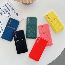 5g cases UK - Card Holder Wallet Cases For Samsung Galaxy A32 5G A21S M21 A12 A52 A51 A71 A72 A 52 32 S21 Plus S 21 Ultra Liquid Silicone Cover259N