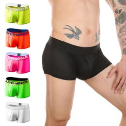 Underpants CLEVER-MENMODE Men's Sexy Boxer Shorts Breathable Hole Underwear Bulge Penis Pouch U Convex Hombre Exotic Lingerie Underpants