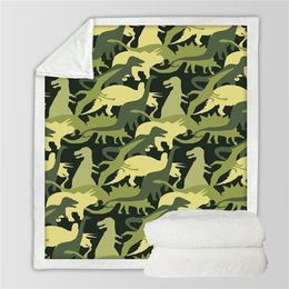 BeddingOutlet Dinosaur Family Blanket for Kids Cartoon Microfiber Jurassic Plush Sherpa Throw Blanket on Bed Sofa Boys Bedding 201113