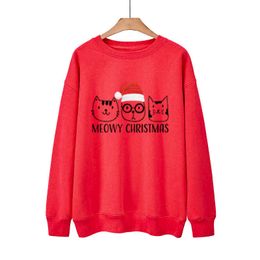 Pet Printed Slim Pullover Round Neck Long Sleeve Sweater