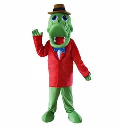 Green Alligator Crocodile Mascot Costume Fancy Dress Prop Set Halloween Costume kits Birthday Party